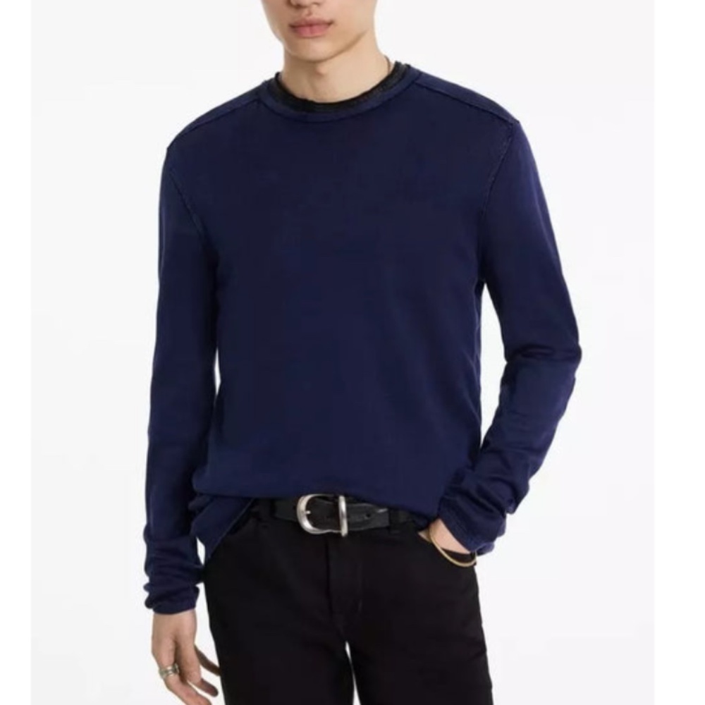 Field&Stream Men Tee Micro Waffle knit Henley thermal Long sleeve cotton Blue XL